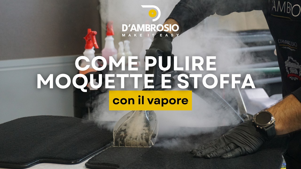 Come pulire moquette e stoffa dell'auto con il vapore