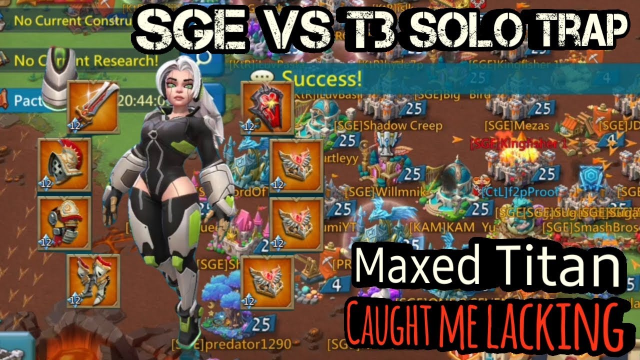 Lords Mobile - SGE VS Solo Trap | Maxed Titan Full T5 Mixed !