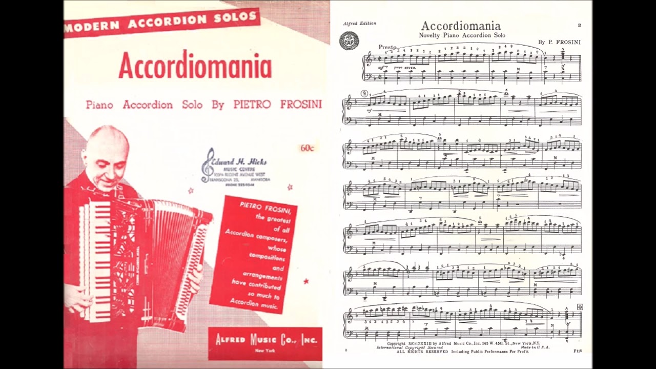 ACCORDIOMANIA, Pietro Frosini syyskuussa v.1934