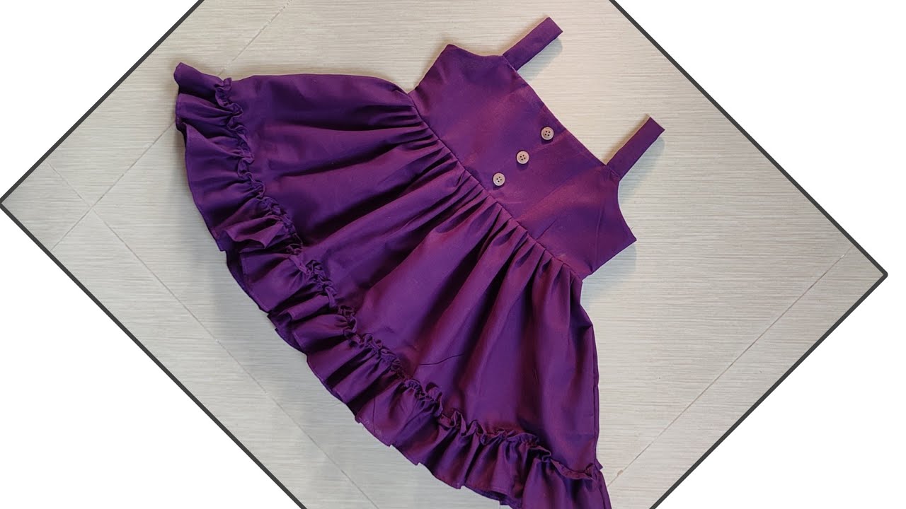 how to stich shoulder strap baby frock / easy way
