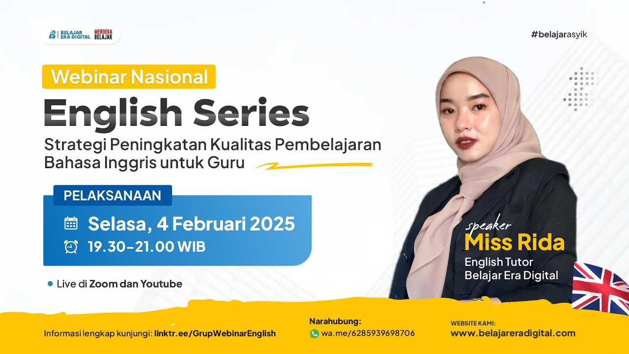 Webinar English Series! Strategi Peningkatan Kualitas Pembelajaran Bahasa Inggris untuk Guru
