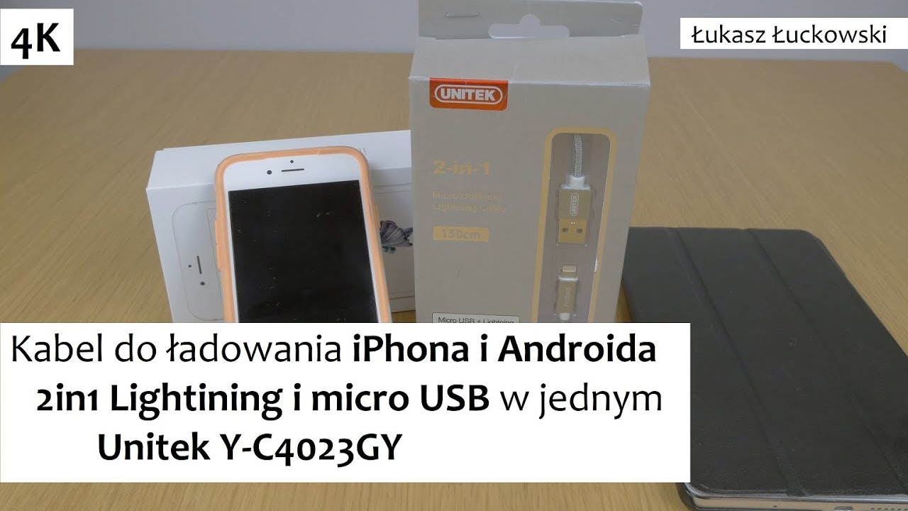 Kable do ładowania iPhona i Androida :) Lightning i micro USB Unitek Y-C4023GY | Rzut Oka