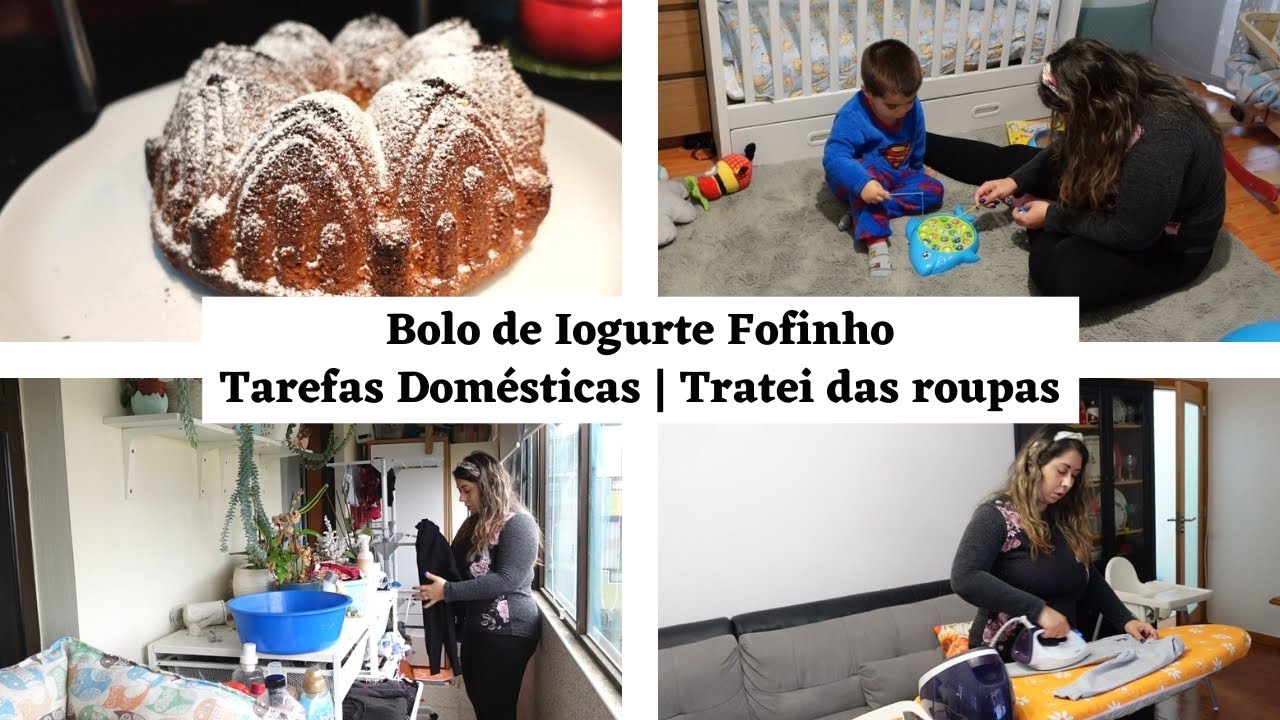 Bolo de Iogurte Fofinho || Tarefas Domésticas - Tratei das roupas