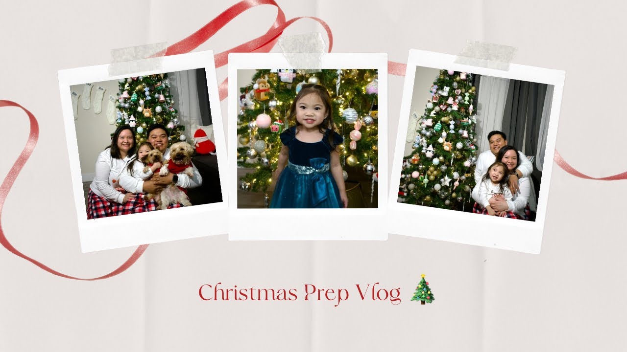 Christmas Prep Vlog: Putting up the tree and Christmas Pictures with the fam!❤️🎄