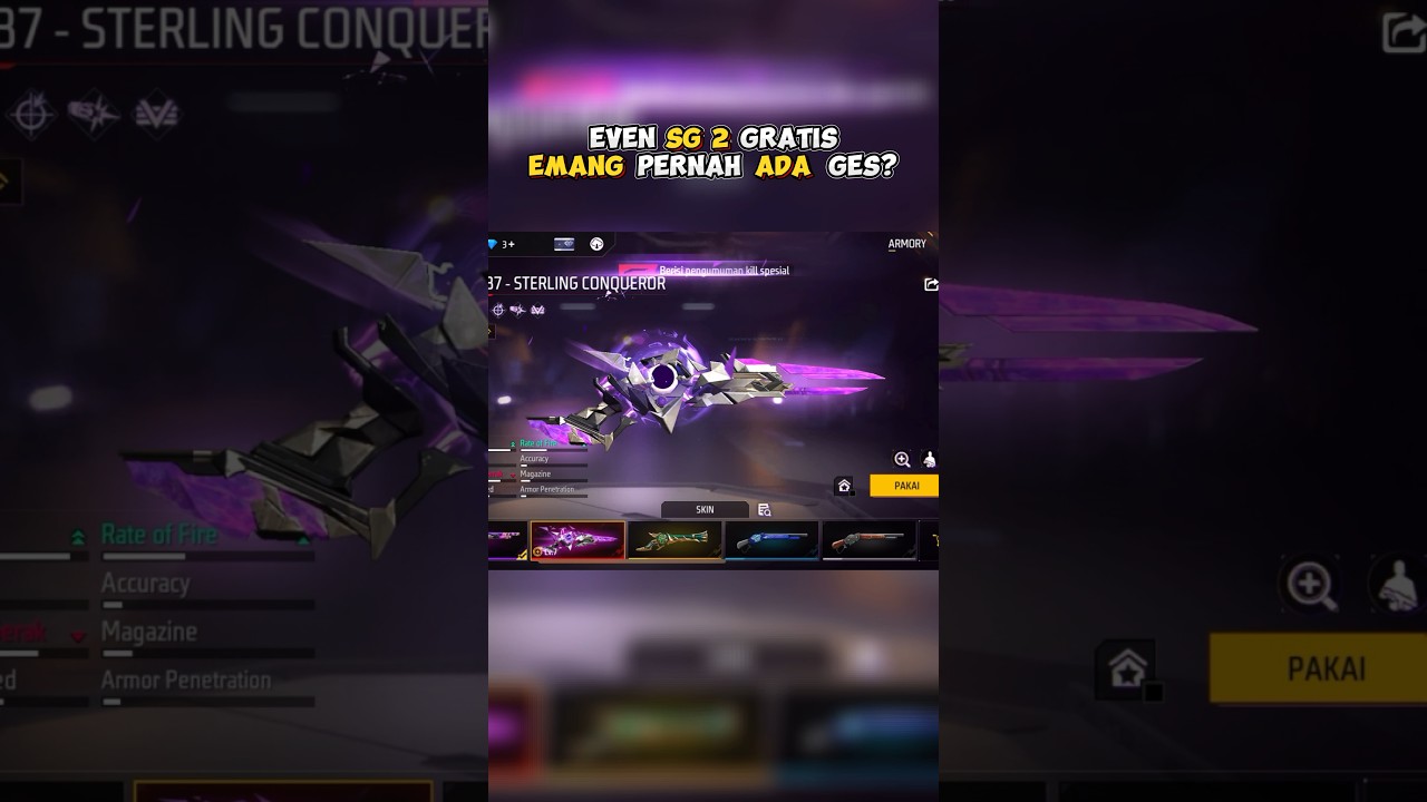 SKIN SG 2 GRATIS ? YANG BENER AJA‼️😭#freefire