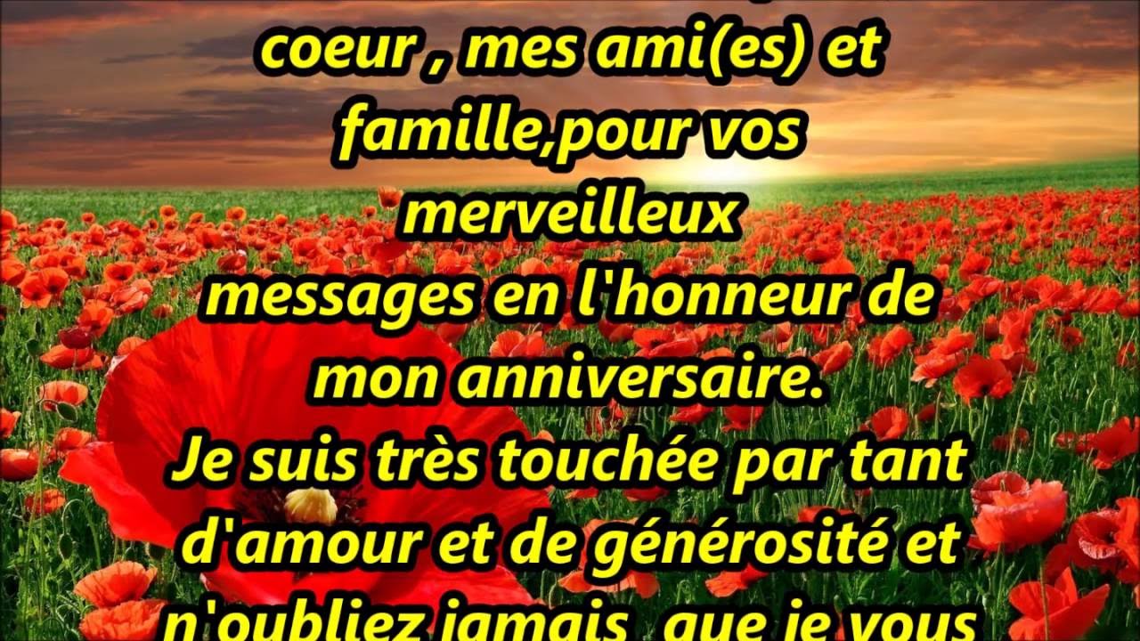 merci pour mon anniversaire