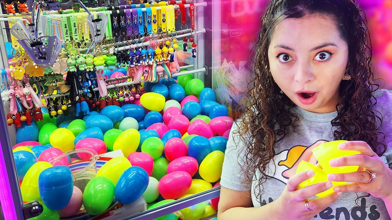 This claw machine is full of Mystery Eggs!