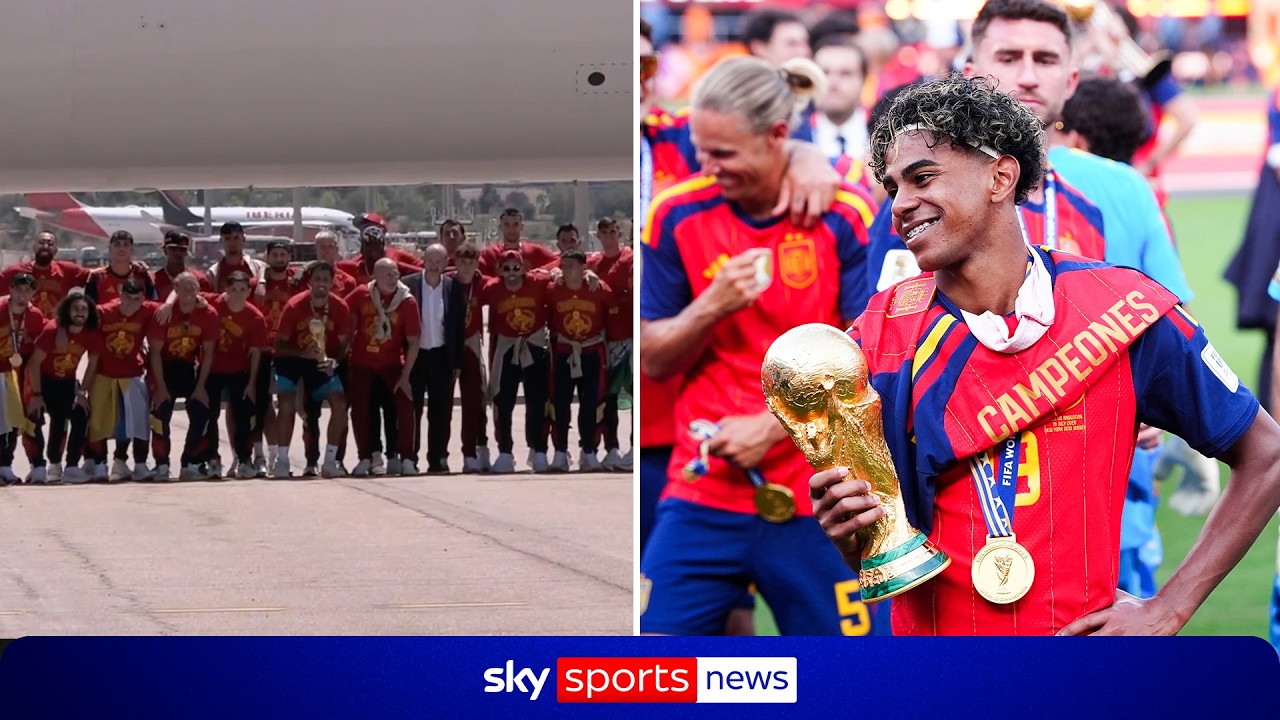 World Cup winners Spain touch down in Madrid as heroes!