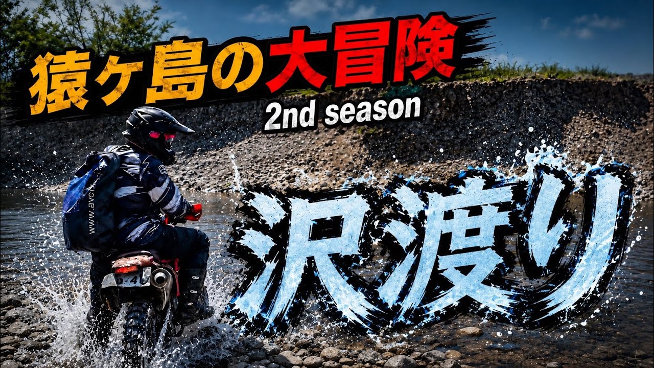 【猿ヶ島】え？マジでここ渡るの？？　＃オフロード ＃ツーリング＃林道 ＃エンデューロ #gopro  #klx250  #wr250r ＃沢渡り
