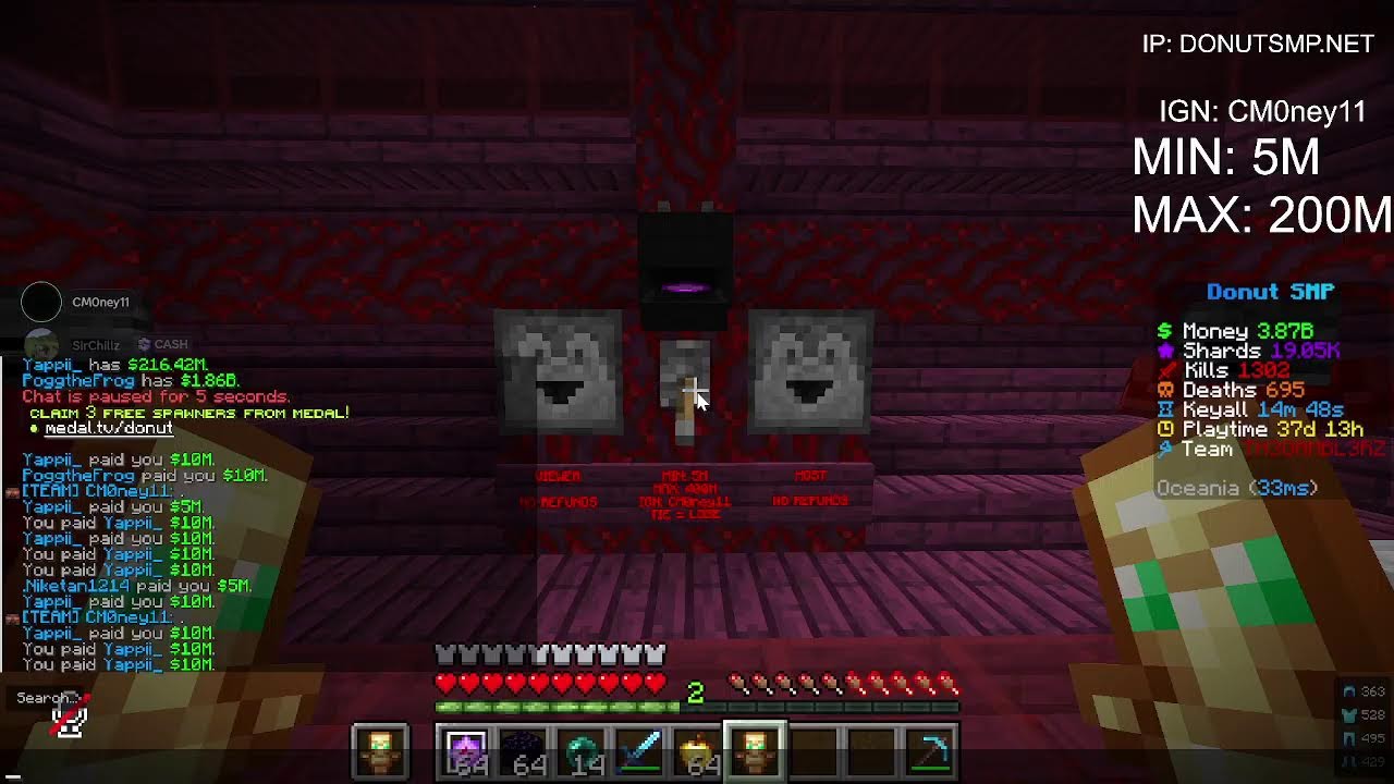 | DONUT SMP LIVE | GAMBLING TO 5B | RATING BASES 1M PER |