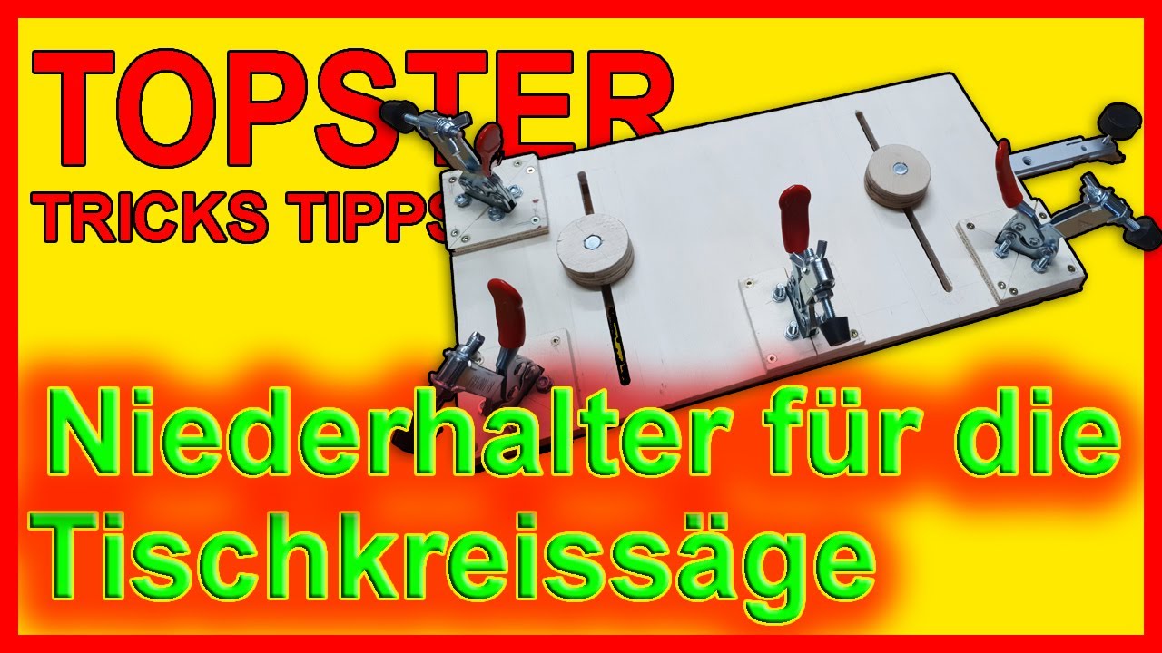 TOPSTER TOOLS : Niederhalter f&uuml;r die Tischkreiss&auml;ge