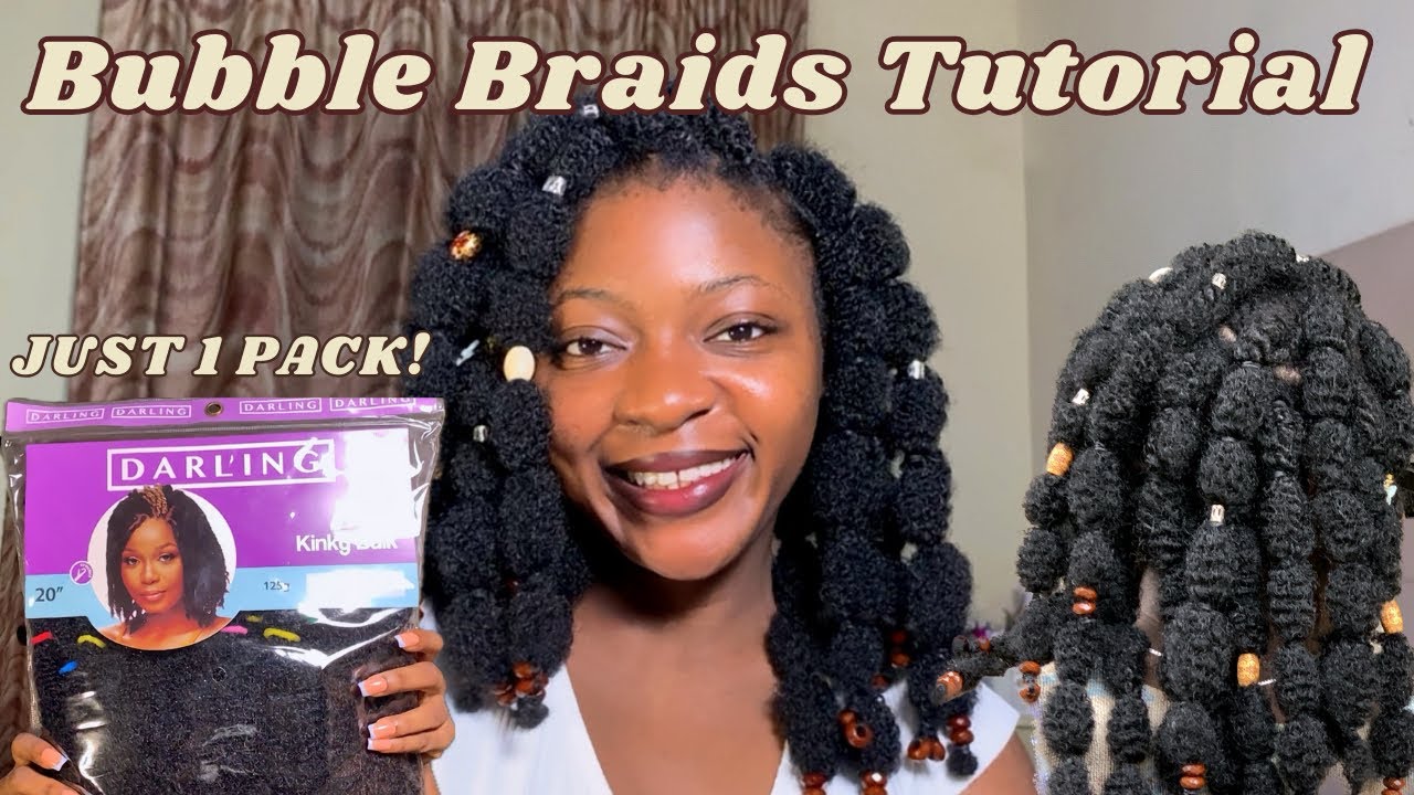DETAILED Bubble Braids/Poodle Puffs Tutorial with Darling Kinky Bulk | Just 1 pack!