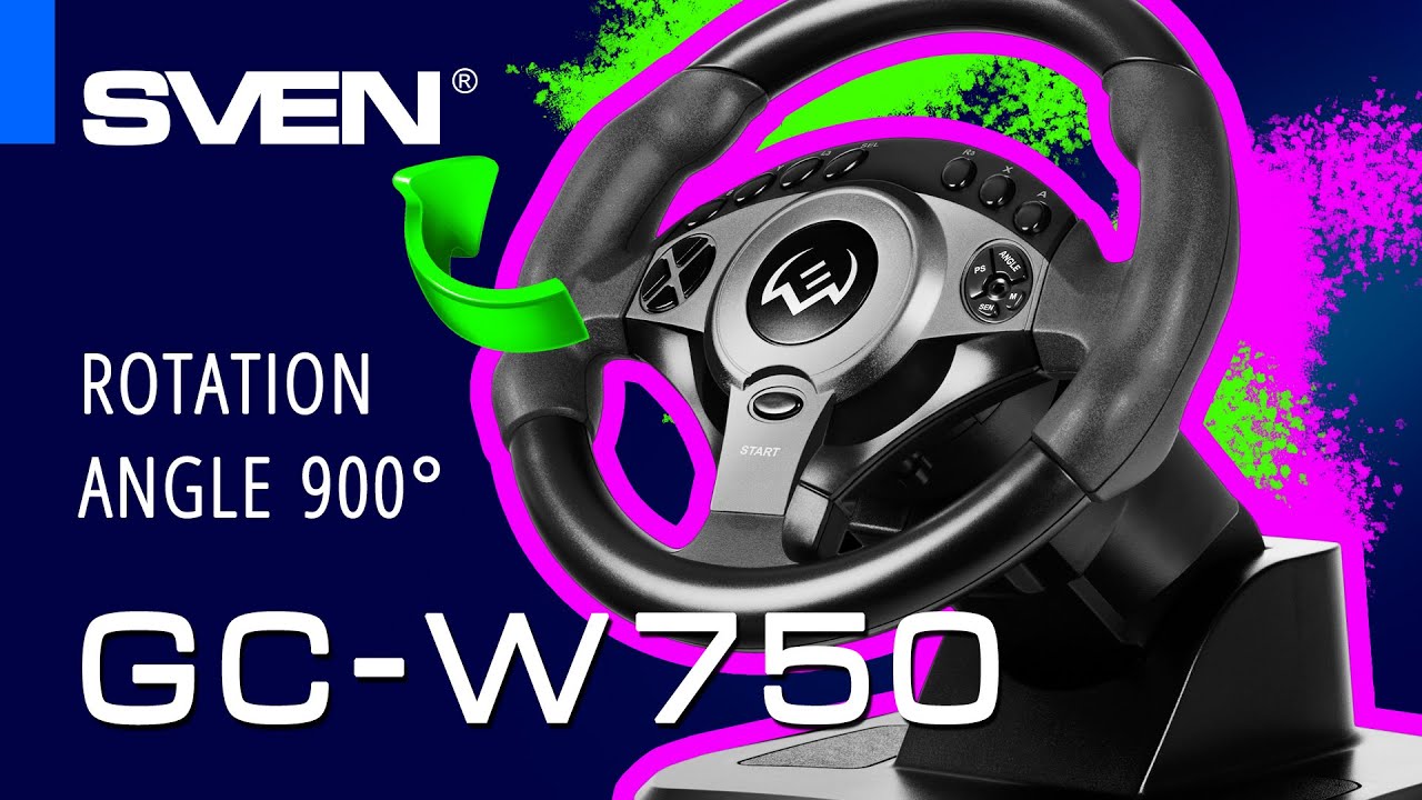 SVEN GC-W750 &mdash; gaming wheel compatible with all popular platforms.