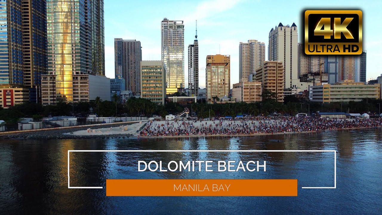 DOLOMITE BEACH - Manila Bay Philippines  |  4K resolution - DRONE AERIAL