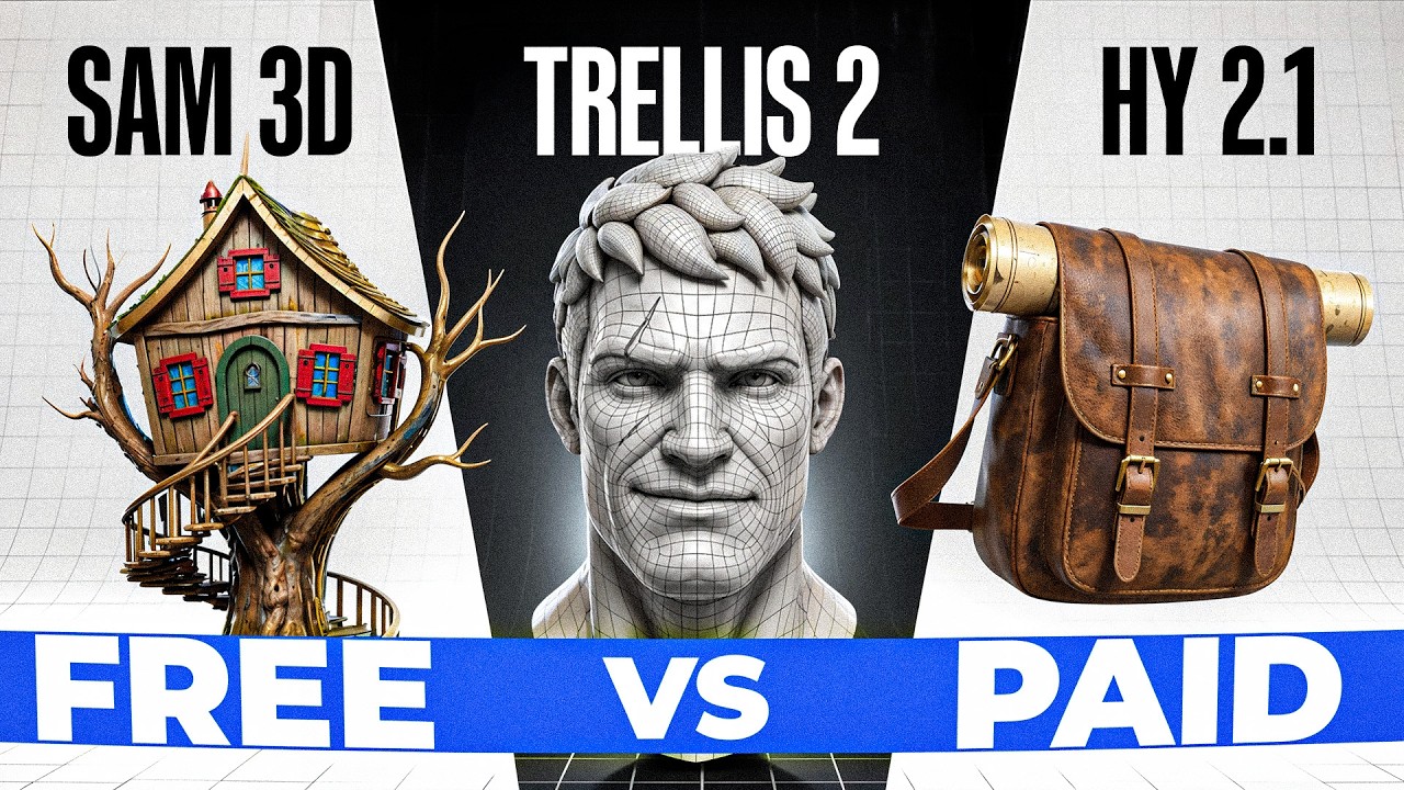 How Good Is Free Open Source 3D AI Generators? Trellis.2 , Hunyuan 2.1, UltraShape 1.0