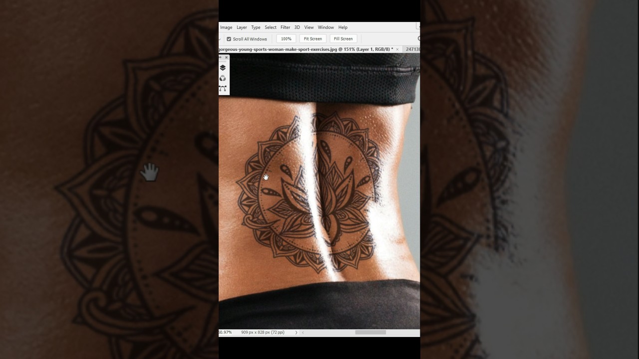 Place Tattoo Into Body Realistic #shorts #photoshop #photoshoptutorial