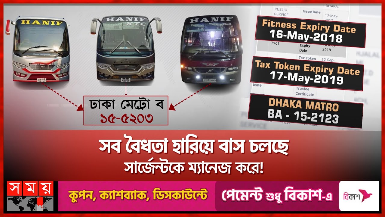 EXCLUSIVE: রহস্যেঘেরা হানিফ বাসের 'নম্বর প্লেট'! | Bus | Hanif Enterprise | BD Transport | Somoy TV