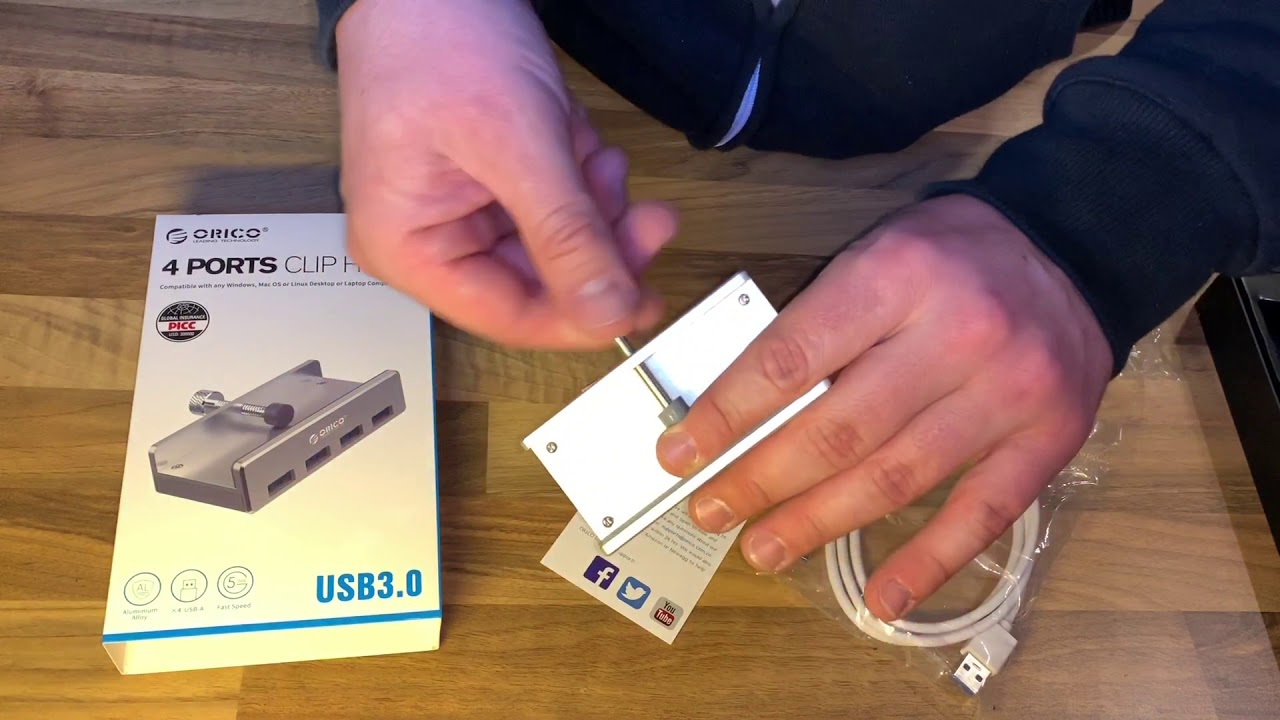 ORICO USB HUB Port USB 3.0 Hub 5 GB/S Super Speed Mini Aluminum Datenhub unboxing und Anleitung