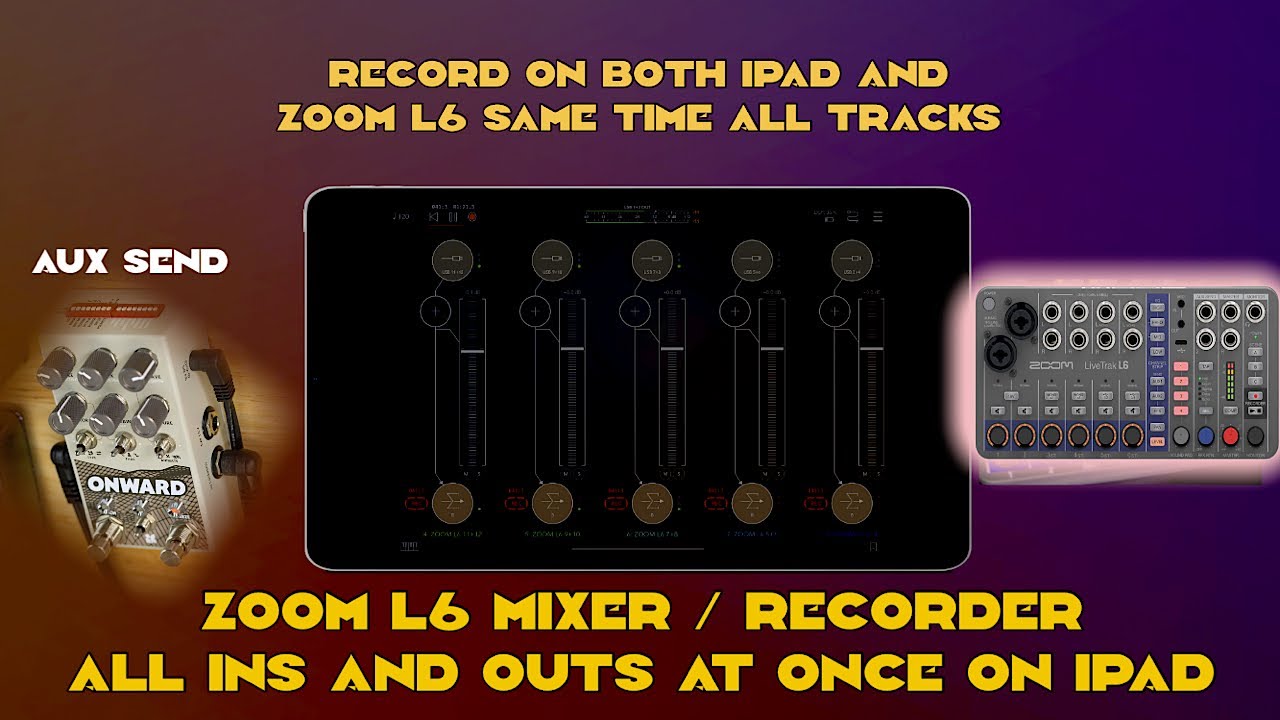 All zoom L6’s inputs & outputs recorded at the same time on IPAD and sd card.