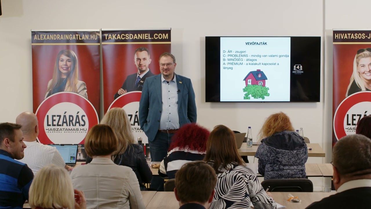 Részlet: Kasza Tamás, Lezárási specialista VIP ROM SKÁLA értékesítési és lezárási tréningjéből