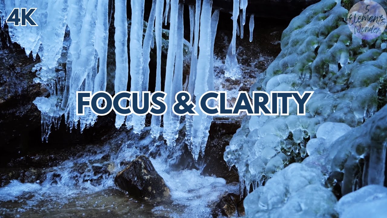 ICY RIVER FLOW ❄️ Crisp Winter Stream Sounds for Focus & Clarity | Nature White Noise [4K]