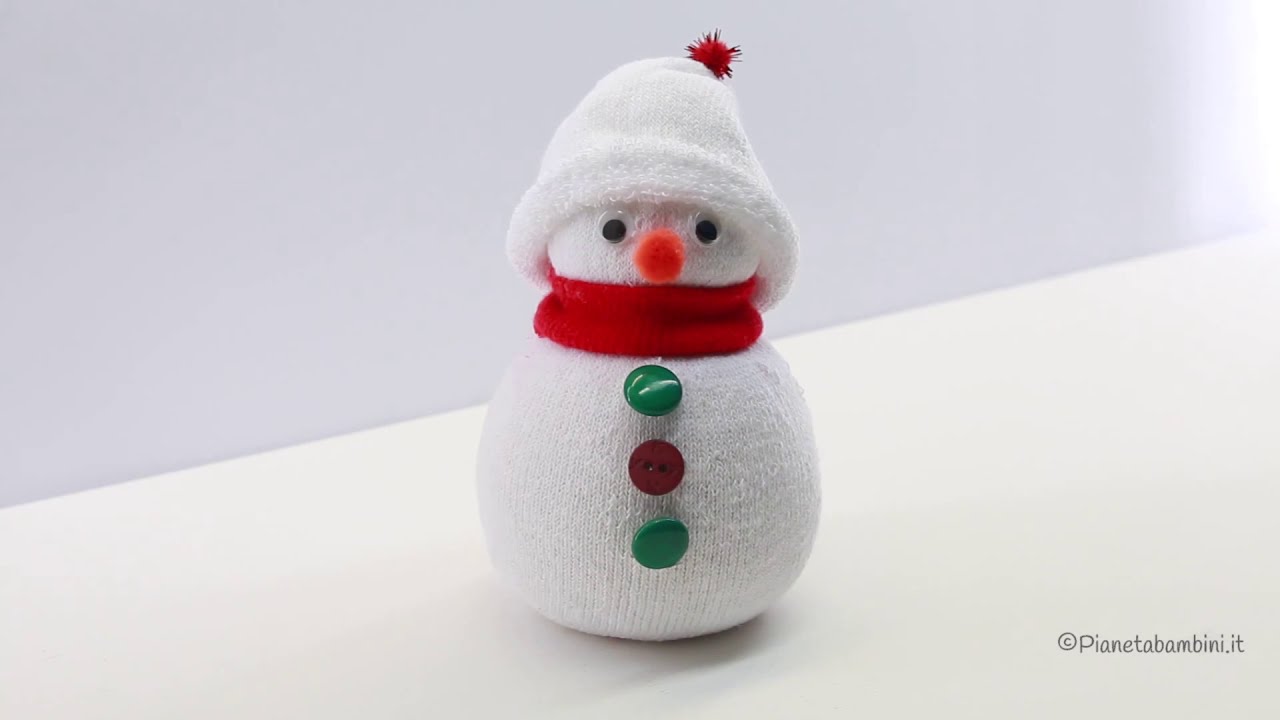 Pupazzo di neve con calzino e riso | Tutorial  ☃️