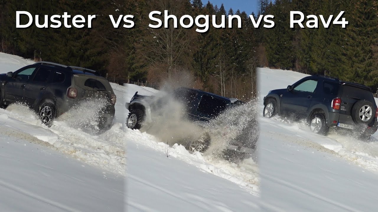 Mitsubishi Shogun V Rav4 v Dacia Duster Snow Off road