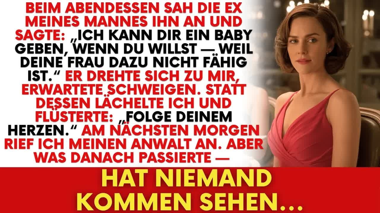 Die Ex meines Mannes bot ihm beim Luxus Dinner ein Baby an — Meine ruhige Rache kostete ihn alle
