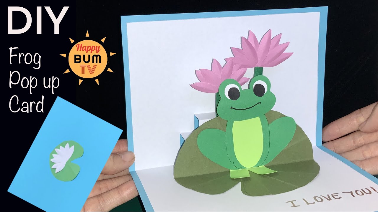 HOW TO MAKE A FROG POP UP CARD I EASY DIY PAPER CRAFT