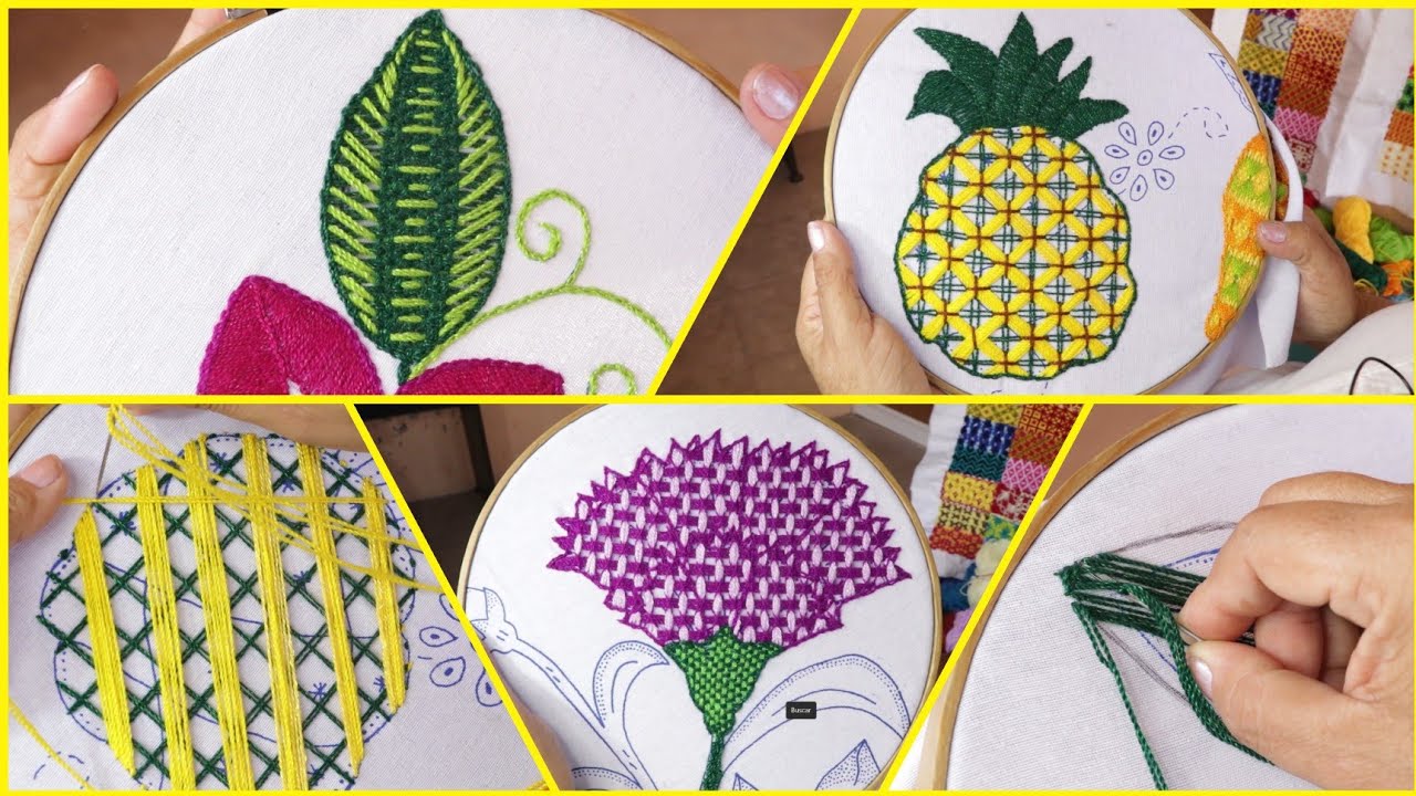 BORDADO FANTASÍA PUNTADAS FÁCILES Y RÁPIDAS Hand embroidery #20 | EASY EMBROIDERY @BORDADOS FACILES
