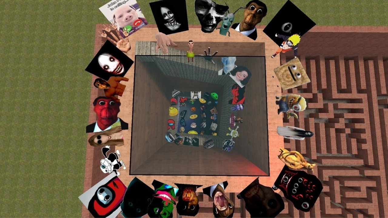 Hand 3 Obunga Corrupt Naruto And Kayako  In The Maze Nextbot Gmod  #Nextbot #Gmod