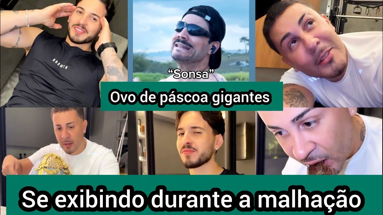 Carlinhos Maia se diverte na academia com personal Léo e abre ovo de páscoa gigantes de R$ 20mil