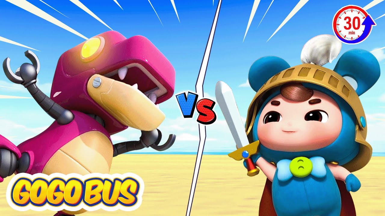 Đại Chiến Khủng Long Và Hiệp Sĩ 🦖 Hoạt Hình Cảnh Sát Trưởng GOGO Bus