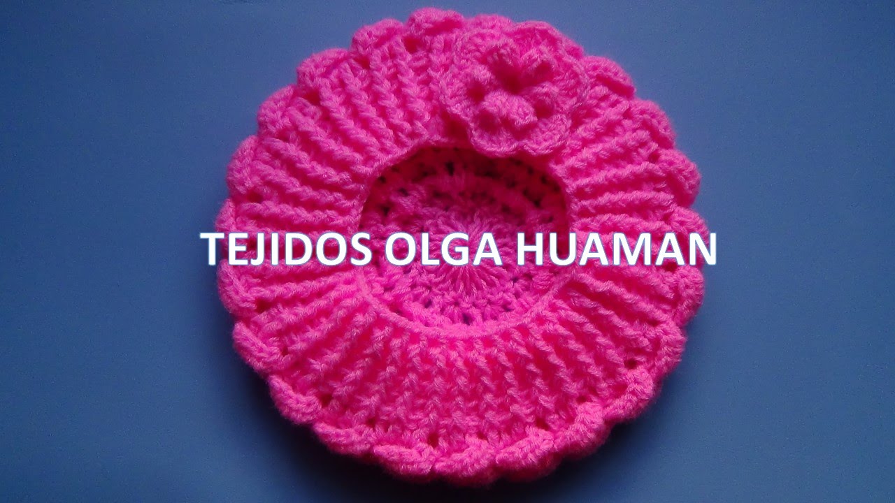 Boina tejido a crochet para bebe o niña video 2