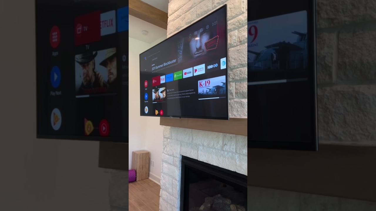 How COOL is this motorized mantle mount! ✨Easily adjust the tv to your preferred viewing angle ❤️&zwj;🔥