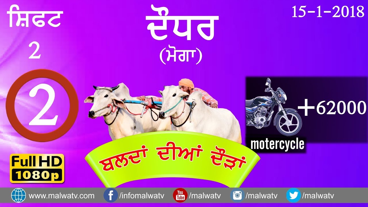 DAUDHAR ਦੌਧਰ  (Moga) ● OX RACE - 2018 ● SHIFT 2nd ● बैल गाड़ीकी दौड़ें بیل گاڑی کی دوڑے- ● Full HD 2nd