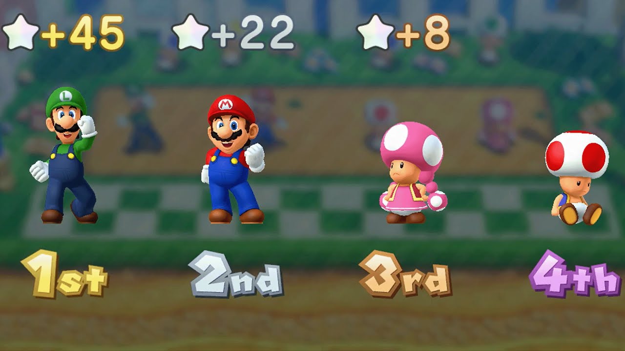 Mario Party 10 - Luigi vs Mario vs Toad vs Toadette - Airship Central