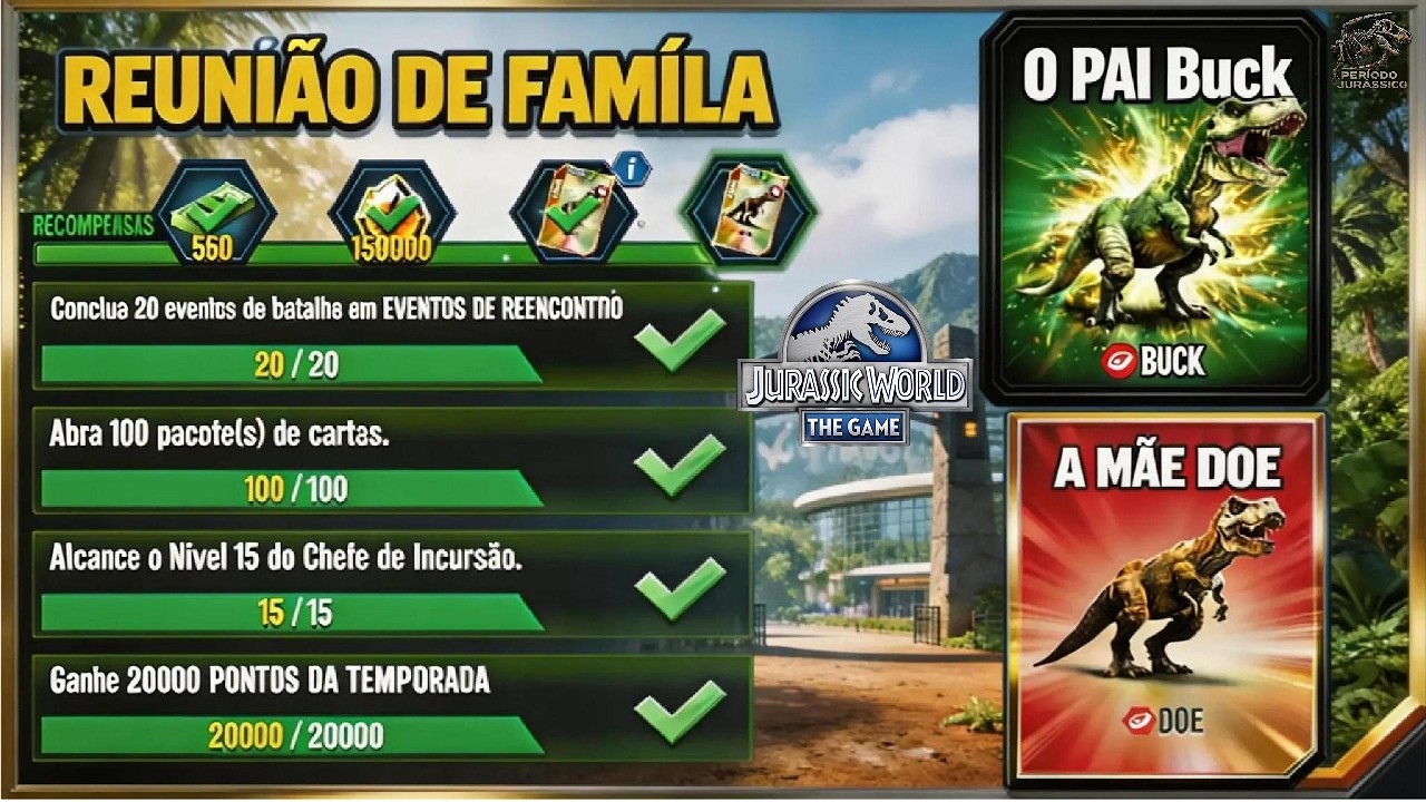 CASAL T-REX COMPLETO! 🦖 BUCK + DOE | Jurassic World: The Game