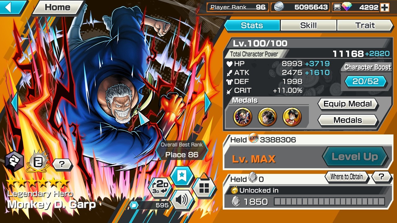 Ex Garp with Luffy damage set /OPBR Gameplay