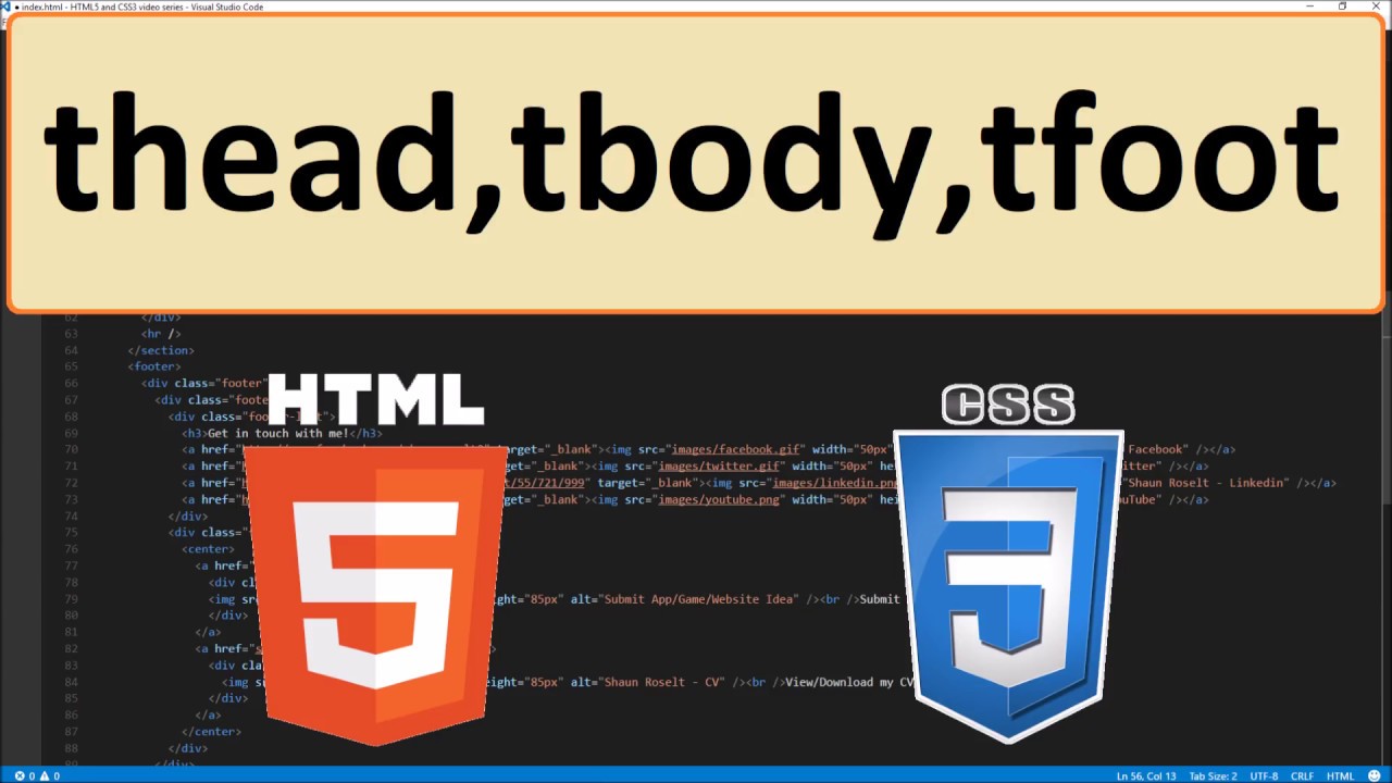 HTML5 and CSS3: 31 - thead, tbody, tfoot
