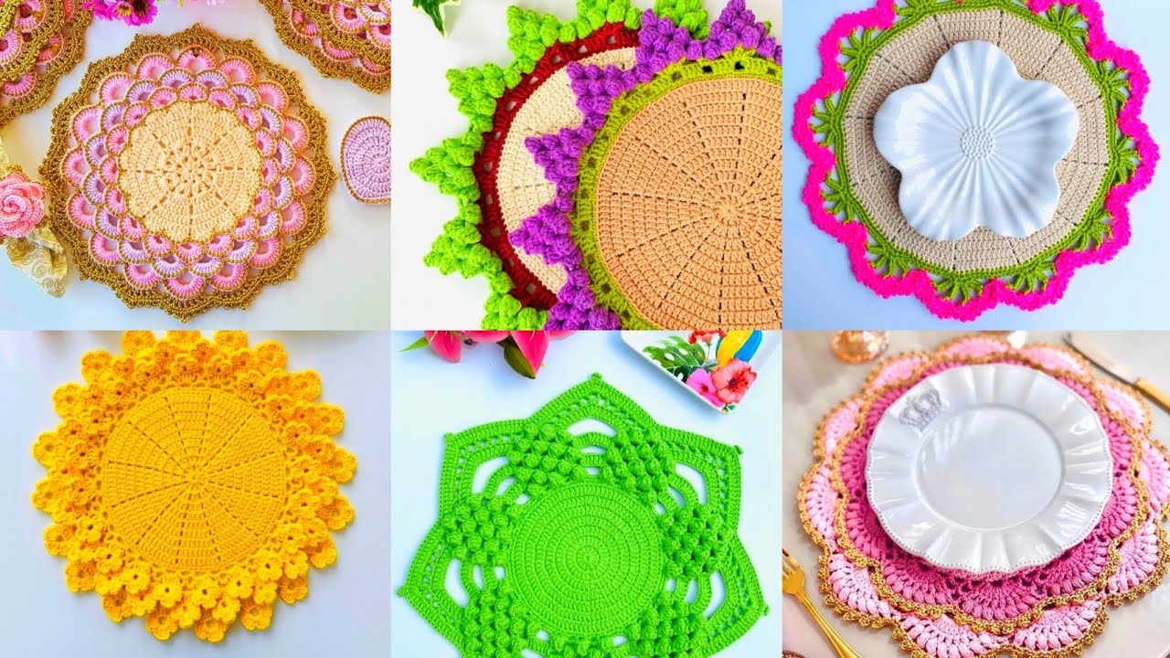 crochet coaster design amazing /اخر موديلات مفارش سفرة بالكروشيه