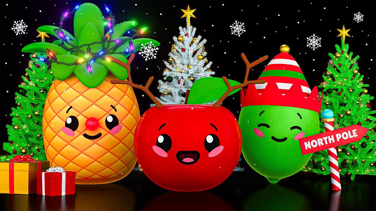 Christmas Magic Dance Party! 🎅🍎🎄 Dancing Fruit & Santa Visual Stimulation Baby Sensory Video