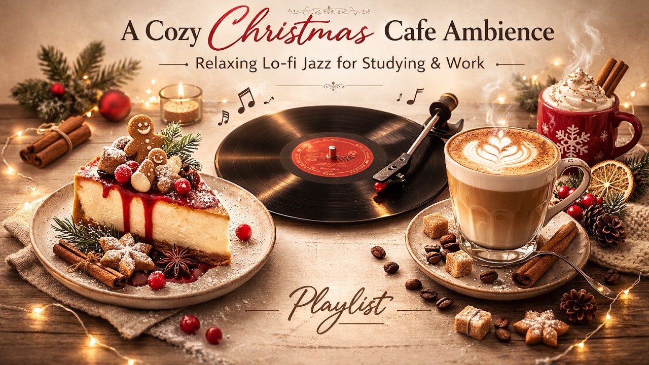 𝐏𝐥𝐚𝐲𝐥𝐢𝐬𝐭 🎧 A Cozy Christmas Cafe Ambience 🎄☕ ~ Relaxing Lo-fi Jazz for Studying & Work