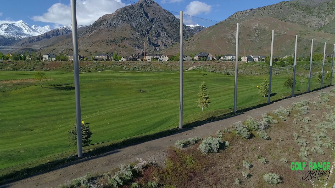 Golf Range Netting 50 Foot Pole Installation - Cedar Hills Golf Club - Utah