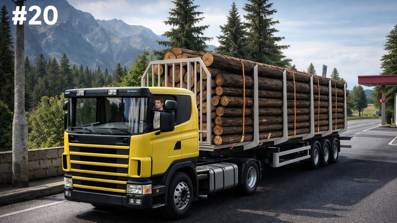🚛 Truckers of Europe 3 🎮 #20 🌧️ realistic gameplay 🚦 heavy cargo 🪨 realistic truck 🚛 wood 🪵