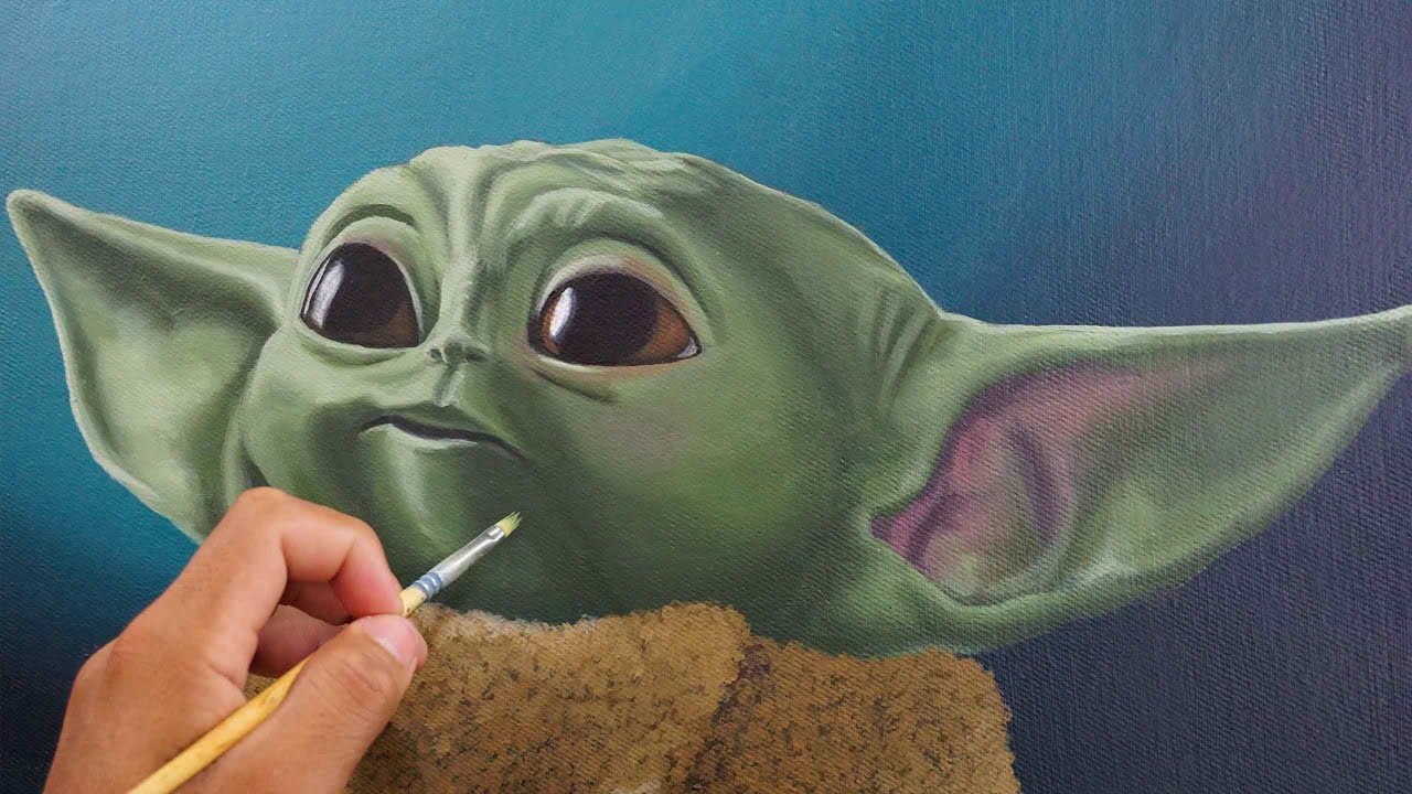 Baby Yoda painting - time lapse