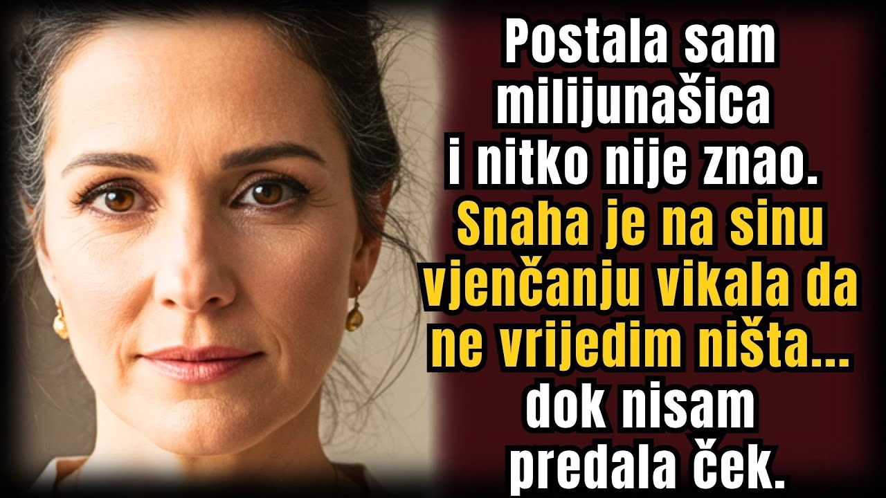 Postala sam milijunašica i nitko nije znao — snaha viknula da ne vrijedim — ček ih je ušutkao