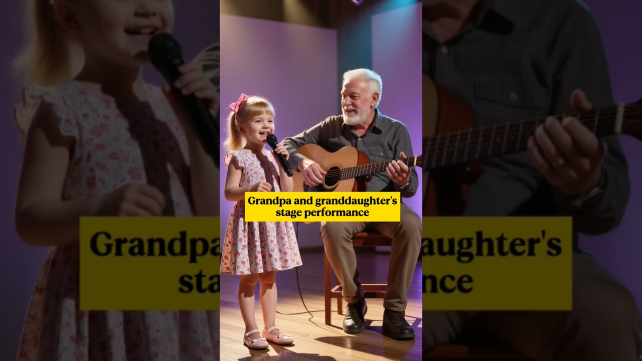 Grandpa and granddaughter's stage performance 