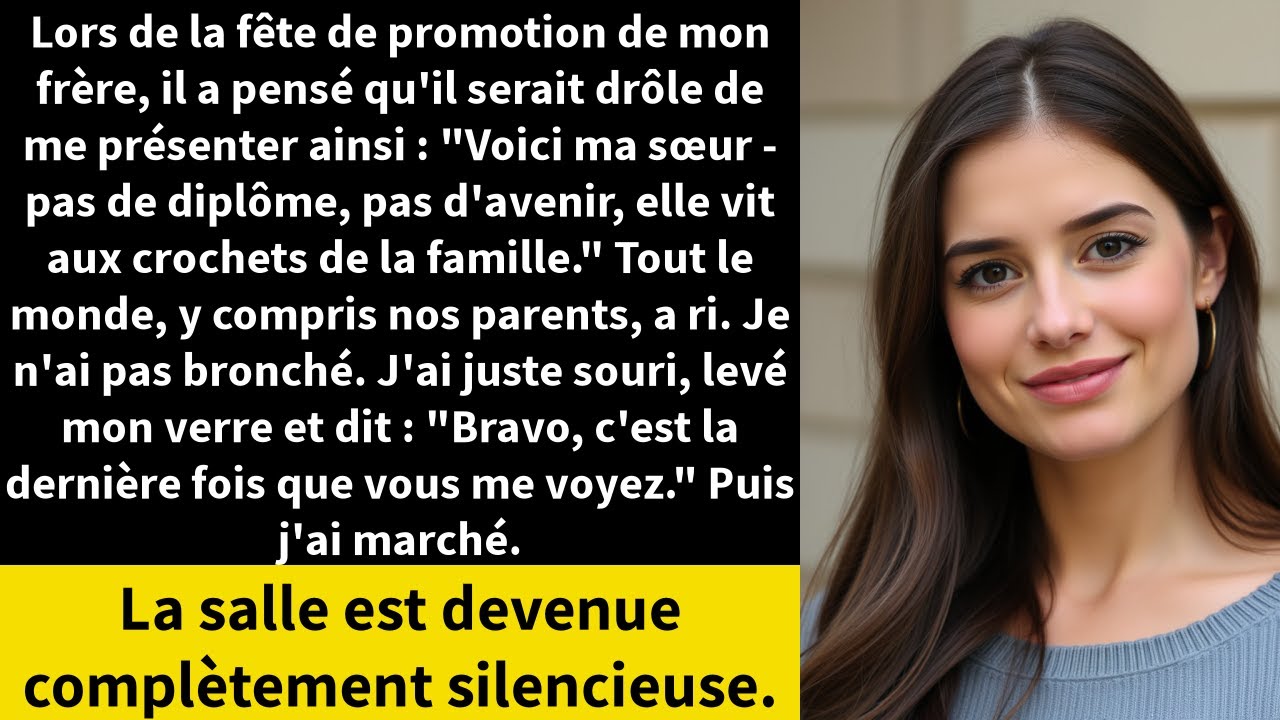 Lors de la fête de promotion de mon frère, il a pensé qu'il serait drôle de me présenter ainsi :