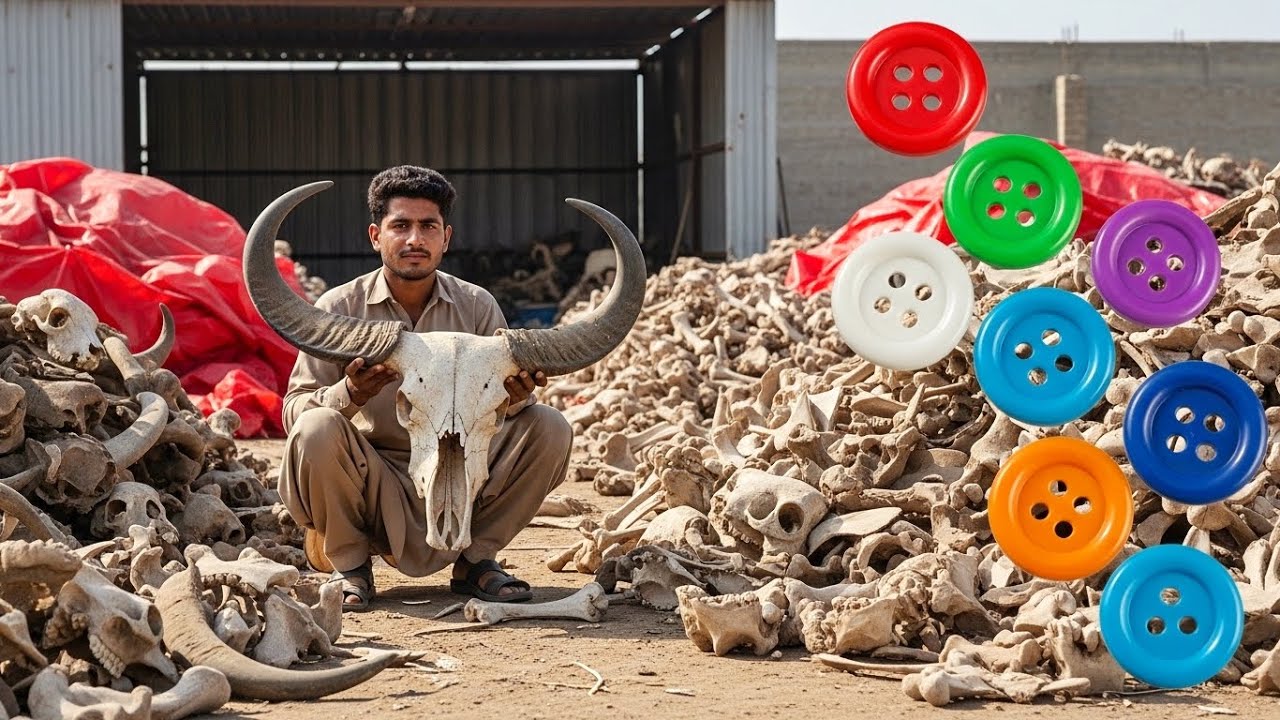 How Animals Bones Are Recycled to Make Clothe Buttons - incredible Recycling Process 